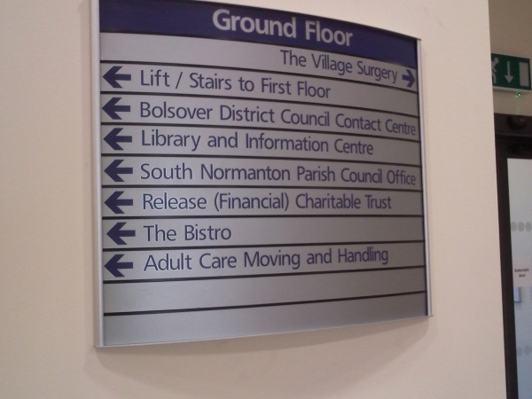 directory signs, Vista signs, lobby signs, reception signs, information signs