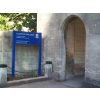 College entrance sign