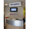 College reception sign