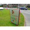 College entrance sign