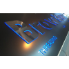 Fret-cut illuminated sign, illuminated sign, sign with lights, lit sign, retail sign