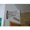 Hanging signs, suspended signs, ceiling signs, office signs