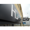 Fret-cut illuminated sign, illuminated sign, sign with lights, lit sign, opticians sign