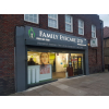 Fret-cut illuminated sign, illuminated sign, sign with lights, lit sign, opticians sign
