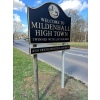 Standard post & panel, freestanding sign, post mounted signs